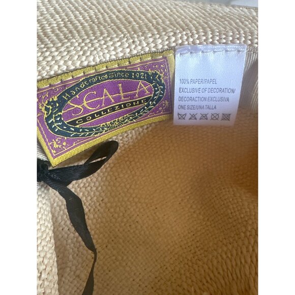 Scala Natural Beige Split Back Bow Detail One Size - Picture 6 of 6